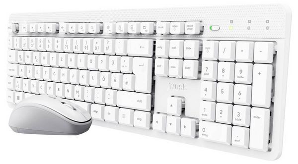 Produktbild: Trust ODY II WL KEYBOARD & MOUSE Kabellos, USB Tastatur, Maus-Set Deutsch, QWERTZ Wei&szlig;