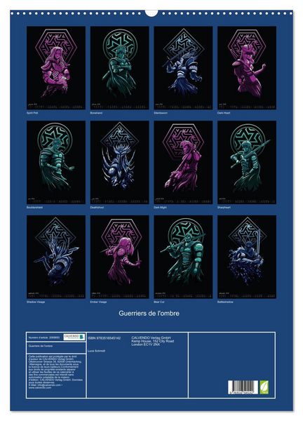 Produktbild: Guerriers de l'ombre (Calendrier mural 2026 DIN A2 horizontal), CALVENDO calendrier mensuel