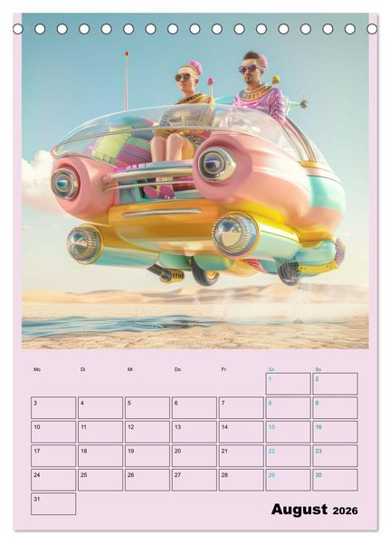 Produktbild: Retro W&uuml;stenfestival - Planer (Tischkalender 2026 DIN A5 hoch), CALVENDO Monatskalender