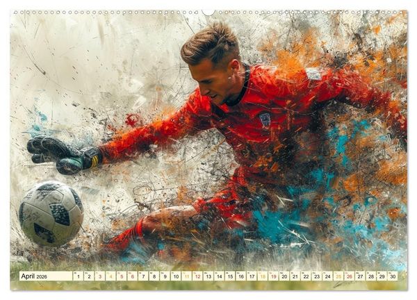 Produktbild: Fu&szlig;ball Torwart (hochwertiger Premium Wandkalender 2026 DIN A2 quer), Kunstdruck in Hochglanz