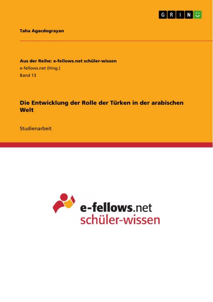 Produktbild: Die Entwicklung der Rolle der T&uuml;rken in der arabischen Welt