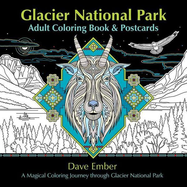 Produktbild: Glacier National Park Adult Coloring Book and Postcards: A Magical Coloring Journey Through Glacier National Park