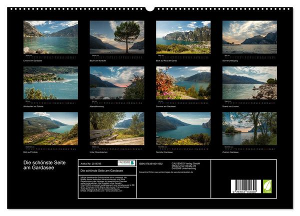 Produktbild: Die sch&ouml;nste Seite am Gardasee (hochwertiger Premium Wandkalender 2026 DIN A2 quer), Kunstdruck in Hochglanz
