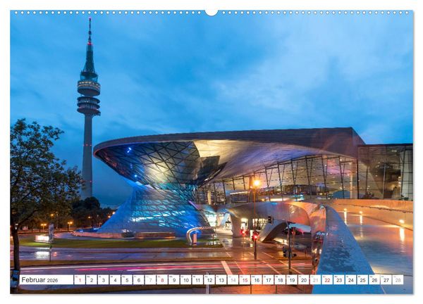 Produktbild: Abend in M&uuml;nchen (hochwertiger Premium Wandkalender 2026 DIN A2 quer), Kunstdruck in Hochglanz