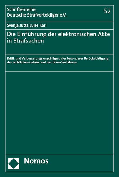Produktbild: Die Einf&uuml;hrung der elektronischen Akte in Strafsachen
