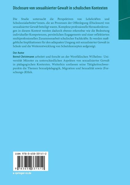 Produktbild: Disclosure von sexualisierter Gewalt in schulischen Kontexten