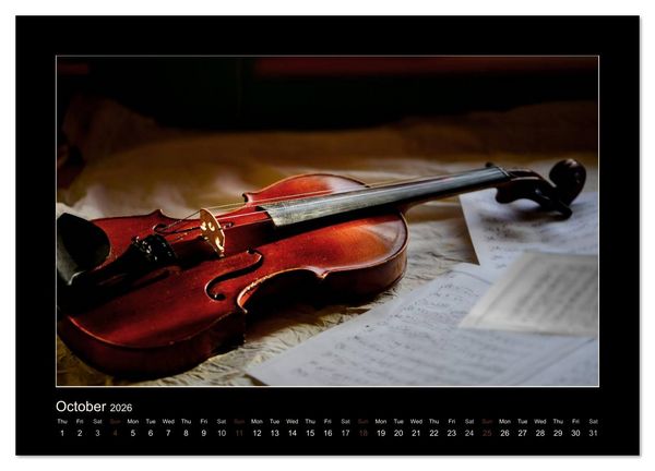 Produktbild: A violin only (High Quality Premium Wall Calendar 2026 DIN A2 landscape),CALVENDO 12 Month Wall Calendar
