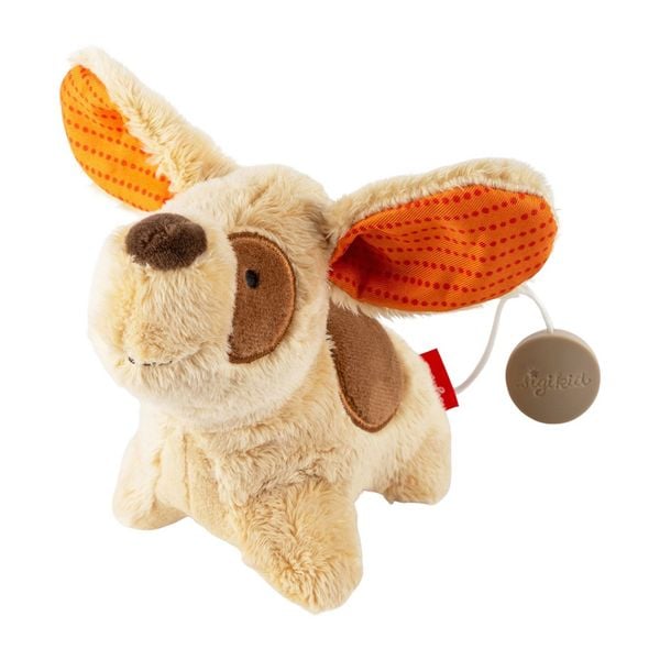 Sigikid 43448 - Mini Spieluhr Hund (Melodie mit vier Wiegenliedern), 13 cm