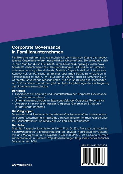 Produktbild: Corporate Governance in Familienunternehmen