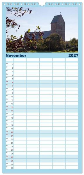 Produktbild: Familienplaner 2027 - F&ouml;hr 2027. Portr&auml;t einer Insel mit 5 Spalten (Wandkalender, 21 x 45 cm) CALVENDO