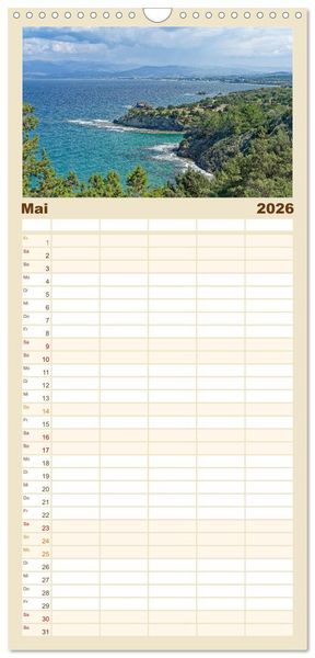 Produktbild: Familienplaner 2026 - Zauberhaftes Zypern mit 5 Spalten (Wandkalender, 21 x 45 cm) CALVENDO