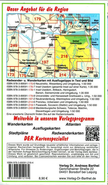 Produktbild: Radwander- und Wanderkarte Ueckerm&uuml;nde, Torgelow, Eggesin und Umgebung