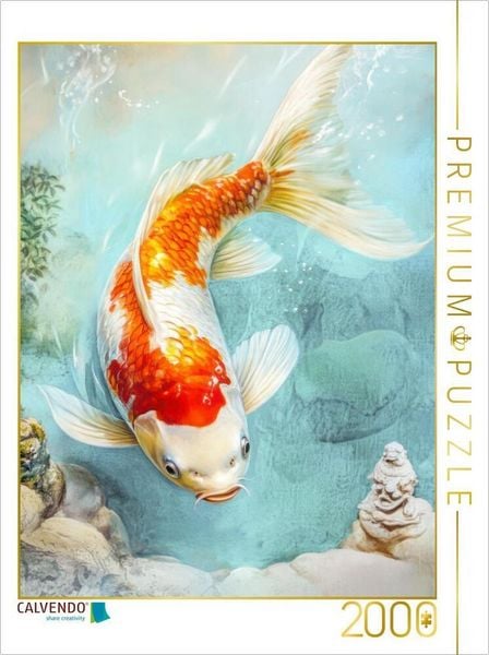 CALVENDO Puzzle Kois in Illustrationen | 2000 Teile Lege-Größe 90 × 67 cm Foto-Puzzle für glückliche Stunden