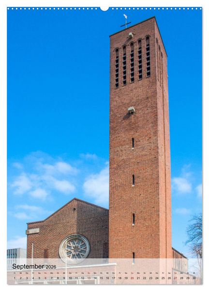 Produktbild: Kirchen in D&uuml;sseldorf (Wandkalender 2026 DIN A2 hoch), CALVENDO Monatskalender