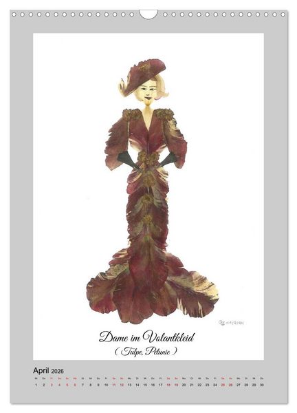 Produktbild: Aus Bl&uuml;ten werden elegante Damen (Wandkalender 2026 DIN A3 hoch), CALVENDO Monatskalender