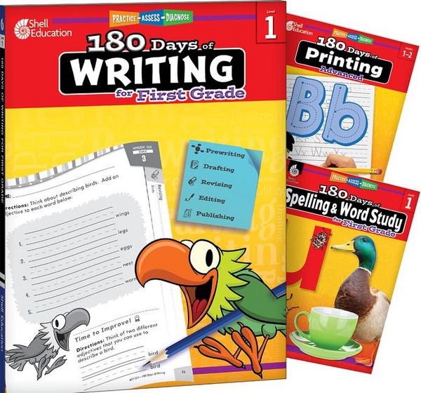 Produktbild: 180 Days(r) Writing, Spelling, & Printing Grade 1: 3-Book Set
