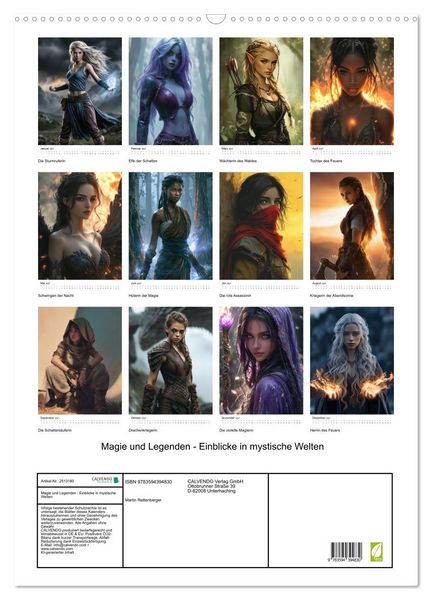 Produktbild: Magie und Legenden - Einblicke in mystische Welten (Wandkalender 2027 DIN A2 hoch), CALVENDO Monatskalender