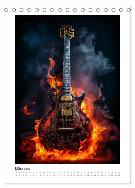 Produktbild: Musik on Fire (Tischkalender 2026 DIN A5 hoch), CALVENDO Monatskalender