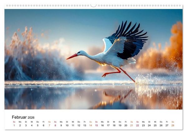 Produktbild: St&ouml;rche - Zeit f&uuml;r sch&ouml;ne Augenblicke (Wandkalender 2026 DIN A2 quer), CALVENDO Monatskalender