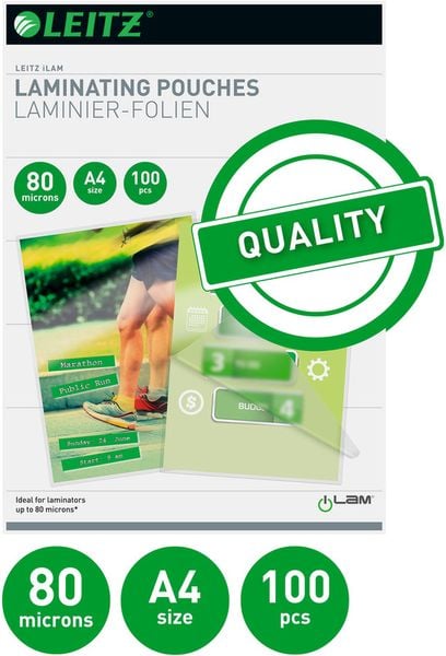 Produktbild: Laminierfolien Leitz 100 x A4 216 x 303 mm