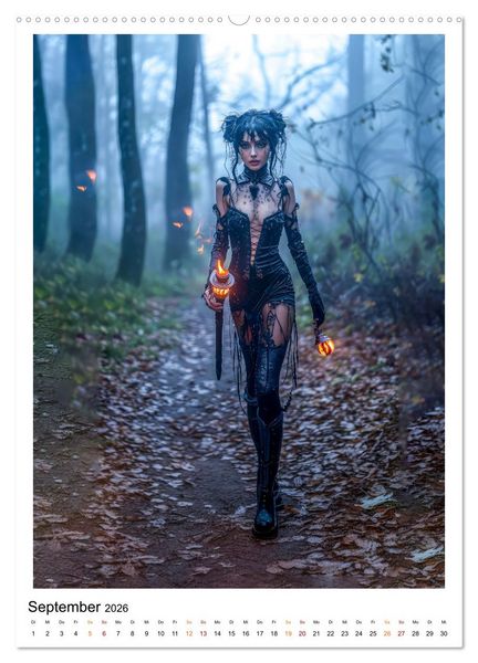 Produktbild: Gothic coole Momente (Wandkalender 2026 DIN A2 hoch), CALVENDO Monatskalender