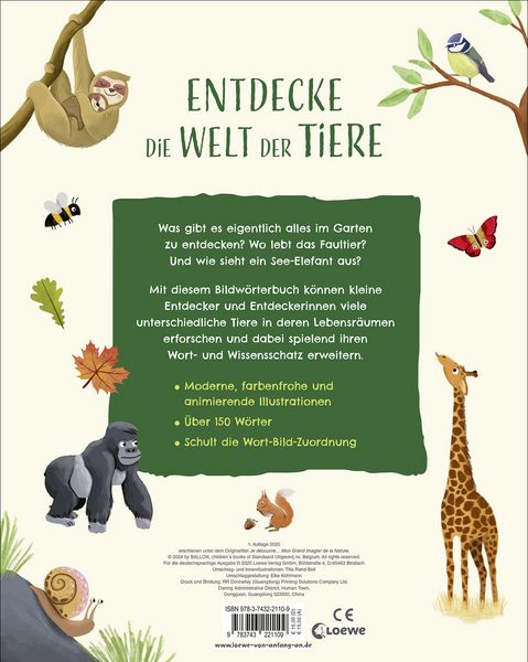 Produktbild: Entdecke die Welt der Tiere - Mein sch&ouml;nstes Bildw&ouml;rterbuch