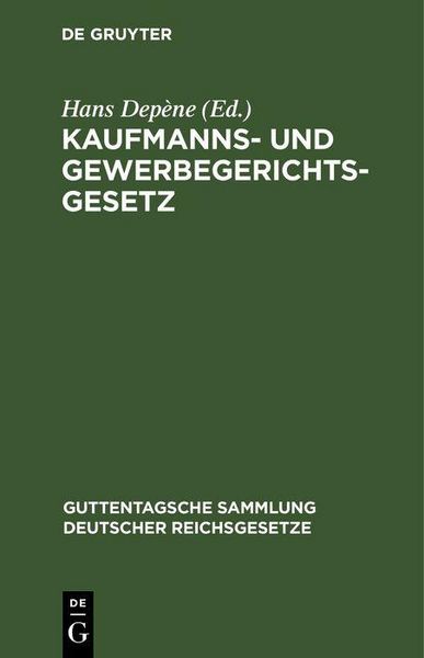 Produktbild: Kaufmanns- und Gewerbegerichtsgesetz