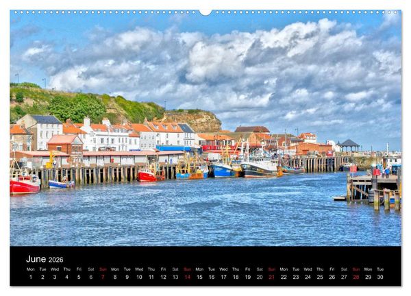 Produktbild: Whitby Harbour (High Quality Premium Wall Calendar 2026 DIN A2 landscape),CALVENDO 12 Month Wall Calendar
