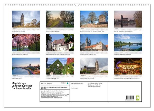 Produktbild: Magdeburg - Landeshauptstadt Sachsen-Anhalts (Wandkalender 2027 DIN A2 quer), CALVENDO Monatskalender
