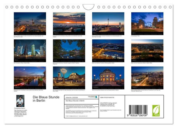 Produktbild: Die Blaue Stunde in Berlin (Wandkalender 2026 DIN A4 quer), CALVENDO Monatskalender