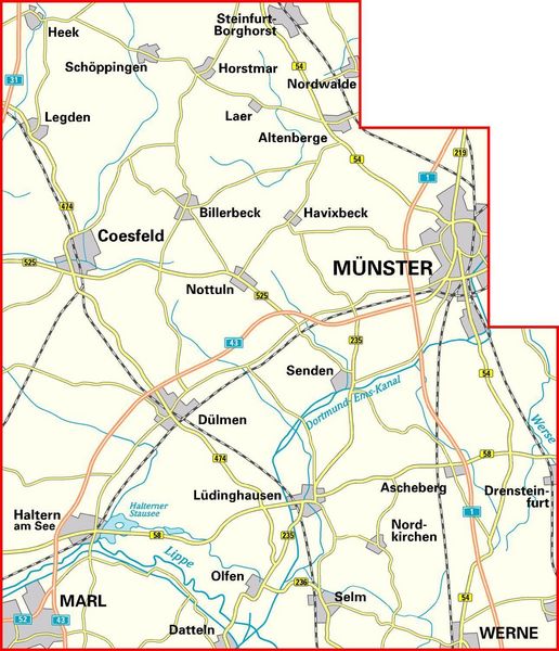 Produktbild: BVA Radwanderkarte Kreis Coesfeld mit Knotenpunkten 1:50.000