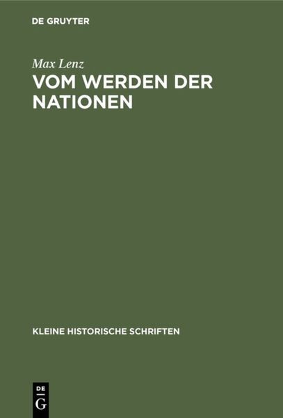 Produktbild: Vom Werden der Nationen