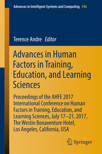 Produktbild: Advances in Human Factors in Training, Education, and Learning Sciences