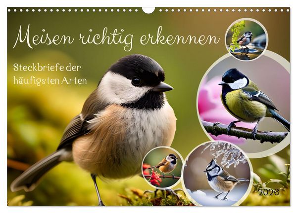 Produktbild: Meisen richtig erkennen (Wandkalender 2026 DIN A3 quer), CALVENDO Monatskalender