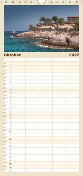 Produktbild: Familienplaner Teneriffa - Inmitten des Atlantischen Archipels (Wandkalender 2022 , 21 cm x 45 cm, hoch)