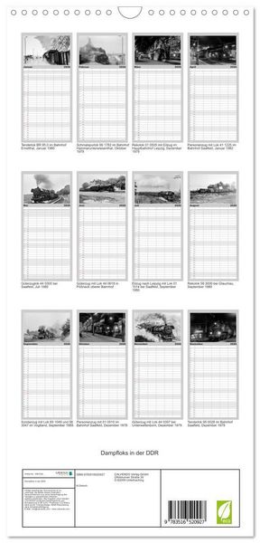 Produktbild: Familienplaner 2026 - Dampfloks in der DDR mit 5 Spalten (Wandkalender, 21 x 45 cm) CALVENDO
