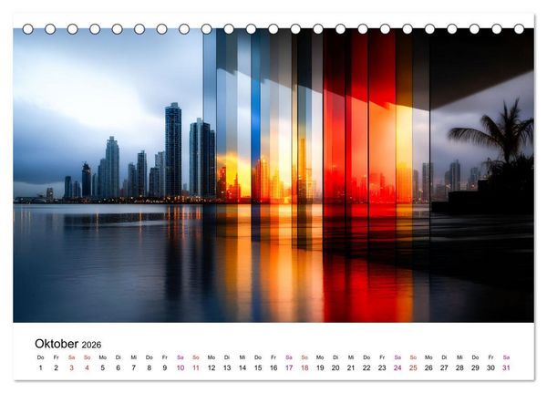 Produktbild: Stadt Lichter (Tischkalender 2026 DIN A5 quer), CALVENDO Monatskalender