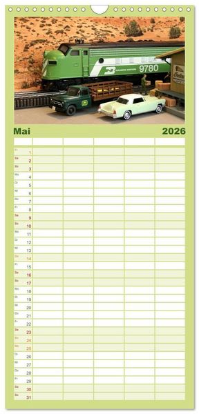 Produktbild: Familienplaner 2026 - Klassische Loks aus G&ouml;ppingen mit 5 Spalten (Wandkalender, 21 x 45 cm) CALVENDO