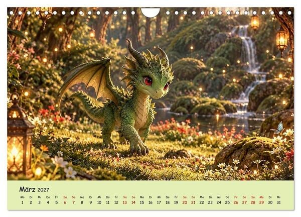 Produktbild: Kleine Fantasiedrachen und ihre Abenteuer (Wandkalender 2027 DIN A4 quer), CALVENDO Monatskalender
