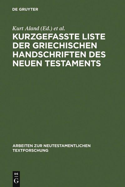 Produktbild: Kurzgefa&szlig;te Liste der griechischen Handschriften des Neuen Testaments