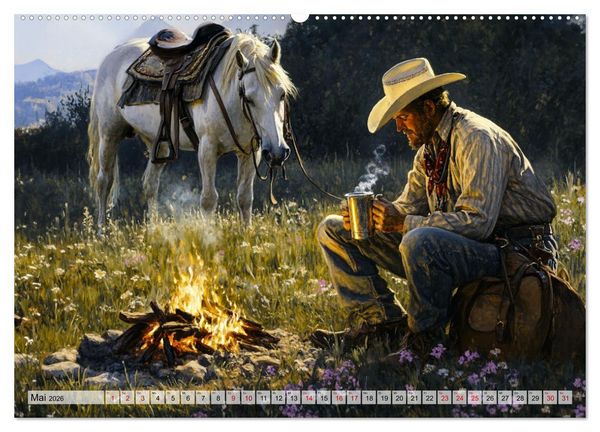 Produktbild: Pferde, Freiheit, Westernreiten (hochwertiger Premium Wandkalender 2026 DIN A2 quer), Kunstdruck in Hochglanz