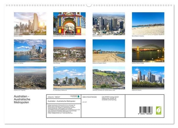 Produktbild: Australien - Australische Metropolen (hochwertiger Premium Wandkalender 2026 DIN A2 quer), Kunstdruck in Hochglanz