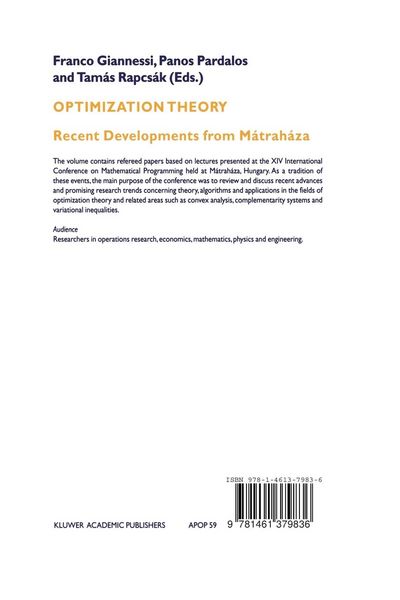 Produktbild: Optimization Theory