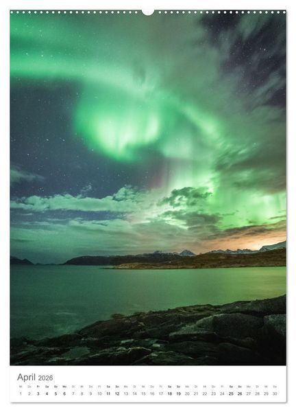 Produktbild: Nordlichter &ndash; Farbenspiel der Nacht (hochwertiger Premium Wandkalender 2026 DIN A2 hoch), Kunstdruck in Hochglanz