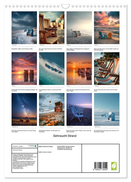Produktbild: Sehnsucht Strand (Wandkalender 2026 DIN A3 hoch), CALVENDO Monatskalender