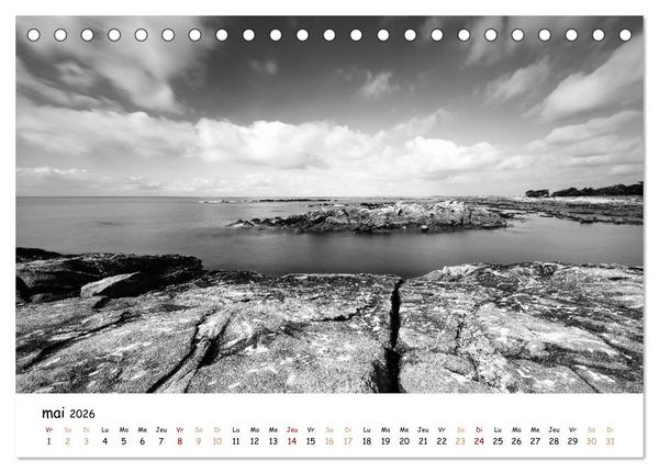 Produktbild: Terres de contraste &ndash; Une ann&eacute;e en monochrome (Calendrier de bureau 2026 DIN A5 vertical), CALVENDO calendrier mensuel
