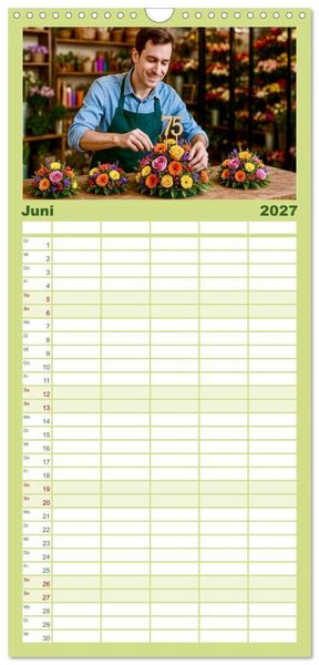 Produktbild: Familienplaner 2027 - Floristen und ihr Handwerk mit 5 Spalten (Wandkalender, 21 x 45 cm) CALVENDO