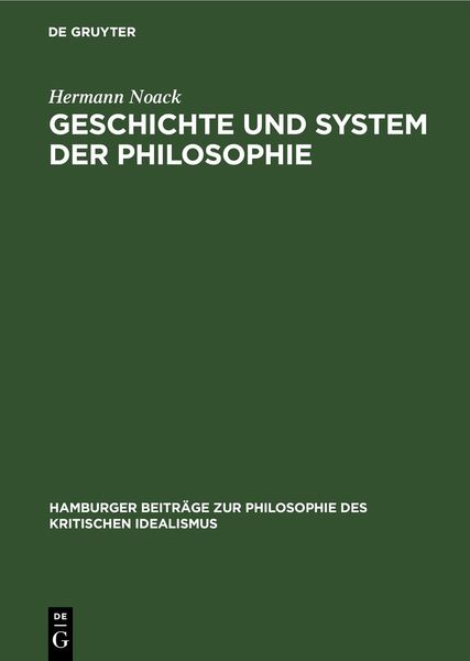 Produktbild: Geschichte und System der Philosophie
