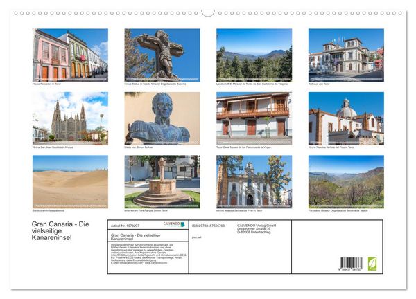 Produktbild: Gran Canaria - Die vielseitige Kanareninsel (Wandkalender 2026 DIN A2 quer), CALVENDO Monatskalender