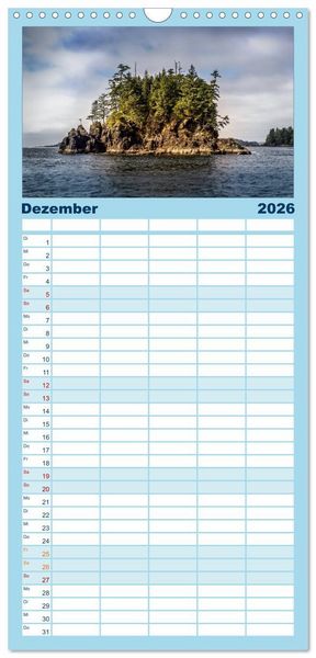 Produktbild: Familienplaner 2026 - West-Kanada mit 5 Spalten (Wandkalender, 21 x 45 cm) CALVENDO